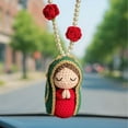 thumbnail image 7 of Cute Mary Statue Car Interior Decoration, Handmade Crochet Car Rearview Mirror Charm with Virgin Mary Statue, Mother Mary’s Charm Hanging Blessings Rosary Decor, 7 of 7
