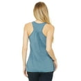 thumbnail image 2 of Bella Ladies Flowy Racerback Tank, L, Denim Slub, 2 of 3