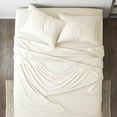 thumbnail image 3 of Noble Linens 4 Piece Ivory Chevron Embossed Bed Sheet Set, Full, 3 of 12