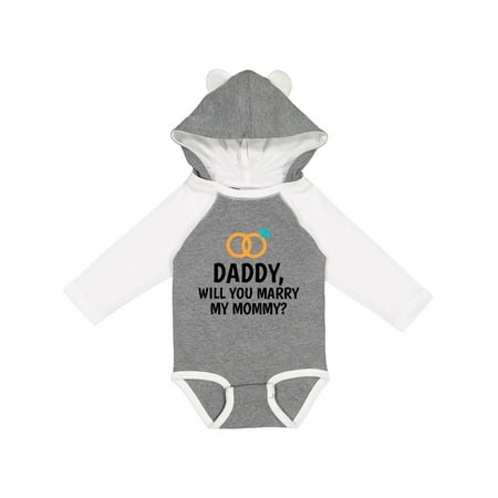 

Inktastic Daddy Will You Marry My Mommy with Rings for Proposal Gift Baby Boy or Baby Girl Long Sleeve Bodysuit