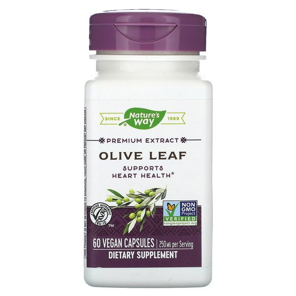 Nature's Way | Olive Leaf Extract, 60 Caps | Extracto de Hoja de Olivo, Salud del Corazón, 60 Cápsulas