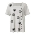 thumbnail image 5 of Npasoilc Summer Tops for Women 2024 Trendy Short Sleeve Square Neck Button Down Blouse Casual Loose T-shirts, 5 of 5