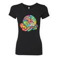 thumbnail image 2 of Wild Bobby Rainbow Painted I've Got The Whole World Dean Russo Design Inspirational/Christian Women Slim Fit Junior Tee, Black, Small, 2 of 6