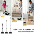 XXXFLOWER Standing Dustpan and Broom Set Long Handled Dust Pans with SelfCleaning Teeth for