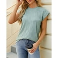 thumbnail image 5 of Alsol Lamesa Cap Sleeve Tops for Women Summer Basic tank tops Casual Loose Trendy Crewneck Tshirt, 5 of 6