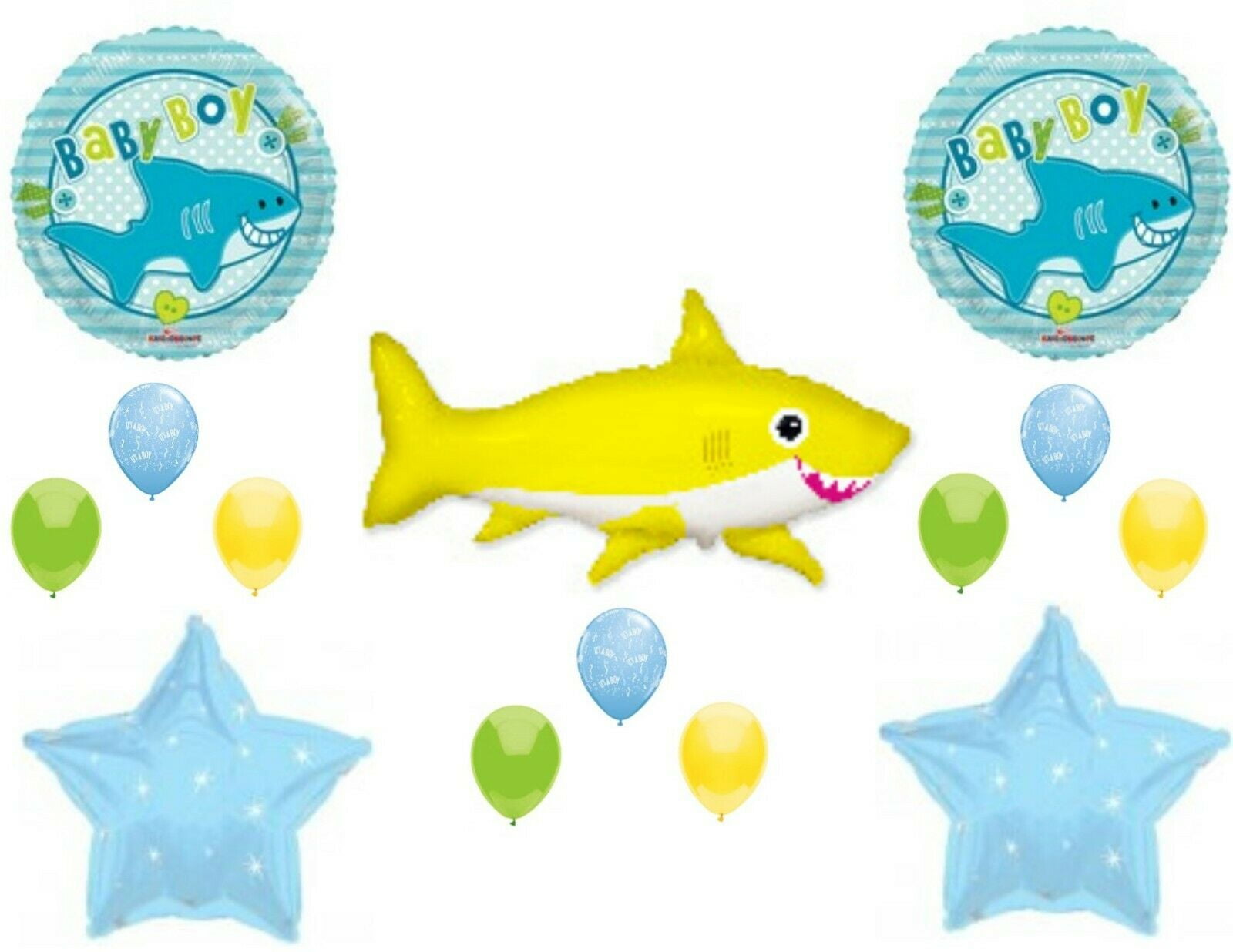 Baby Shark Boy Shower Balloons Decoration Supplies Yellow