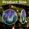 thumbnail image 2 of Glass Ornament Northern Lights Aurora Borealis Winter Forest Holiday Ornaments Colorful Beautiful Unique Home Decor, 2 of 8