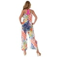 thumbnail image 3 of Wide Leg Spaghetti Strap Jumpsuit with Side Slits in Tropical Prints, 3 of 4