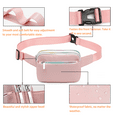 thumbnail image 3 of Fanny Packs for Women Men, Stylish Adjustable Belt with Multiple Zipper Pockets for Running, Outdoor Exercise Biking, and Travel. (Pink, Colorful zipper), 3 of 7