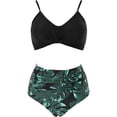 thumbnail image 3 of Women Criss Cross High Waisted String Floral Printed Bikini Set 2 Piece Bathing Suits Swimsuits, 3 of 9