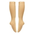 thumbnail image 1 of 1 Paire 15-20 mmHg à Bout Fermé avec Fermeture Éclair, Bas de Compression pour Femmes, Bas de Compression Jusqu'au Genou, 1 of 7