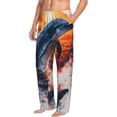 thumbnail image 6 of Salouo Sunset Ocean Watercolor Dolphin Print Pajama Pants for Men, Lounge Pants Elastic Waistband Casual Men's sleepwear Loungewear Sleep Pajama Pant -Small, 6 of 7