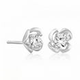 thumbnail image 5 of Mauli Jewels Ear Rings for Women 0.25 Carat Diamond Rose Shape Stud Earrings Carat 14K Solid White Gold 4 Prong-Setting, 5 of 5