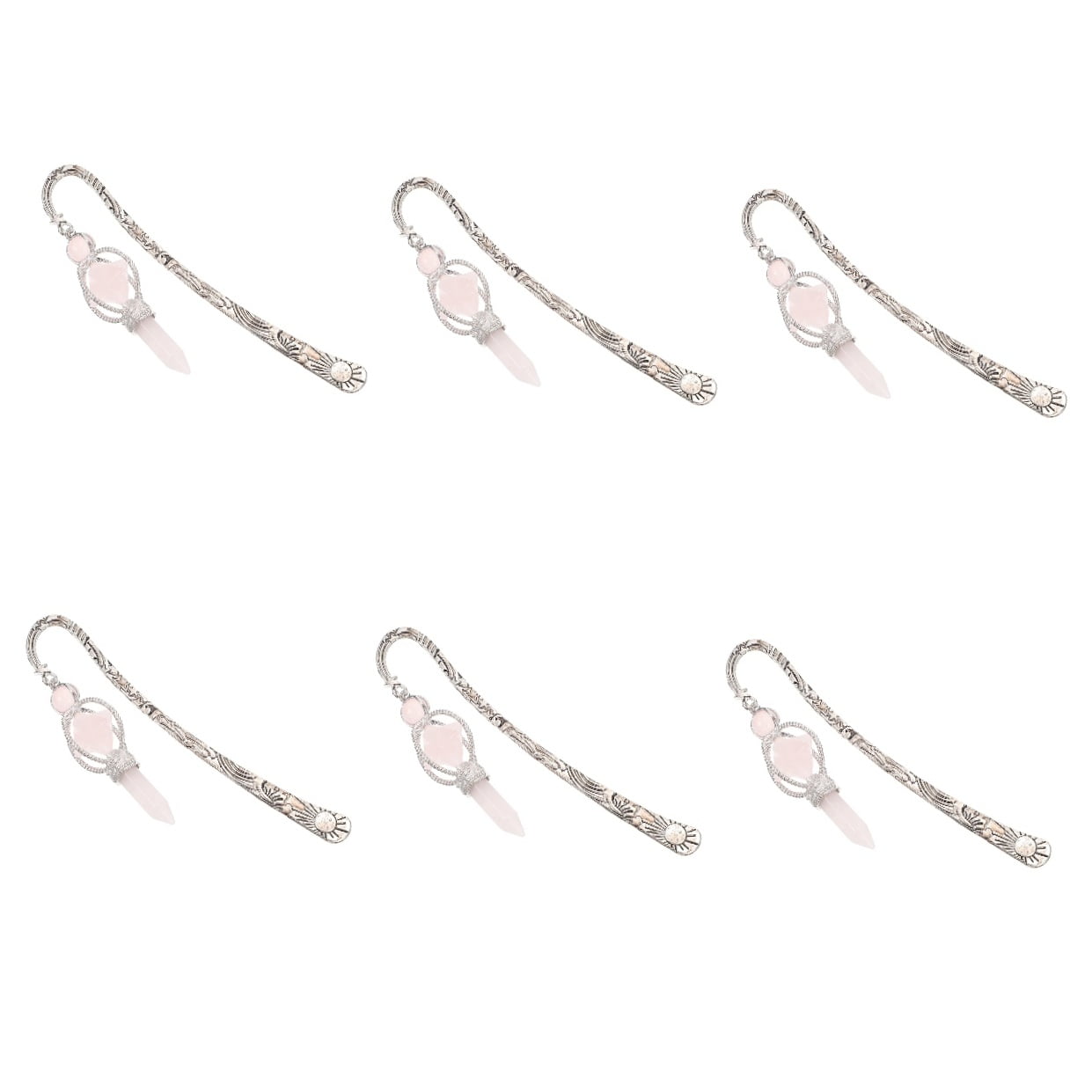 WORGEOUS 6 pcs  Creative Crystal Craft Bookmark Unique Bookmark Pendant Book Reading Tag