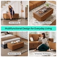 thumbnail image 5 of Linsy Home Plush Corduroy Storage Ottoman, Upholstered Ottoman Bench for Sofa, Coffee Table or Footrest, for Living Room, Bedroom or Entryway, Brown, 5 of 9