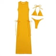 thumbnail image 2 of BONIXOOM Two Piece Swimsuit For Women Tankini None Solid Swim Dress High Cut Summer Swimwears on Clearance Yellow Size 6, 2 of 9