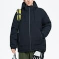 thumbnail image 6 of Mrmaere Men's Hooded Zip-Up Jacket Multi-Color Option Casual Warm Outerwear for Daily & Outdoor Wear Black XL, 6 of 7
