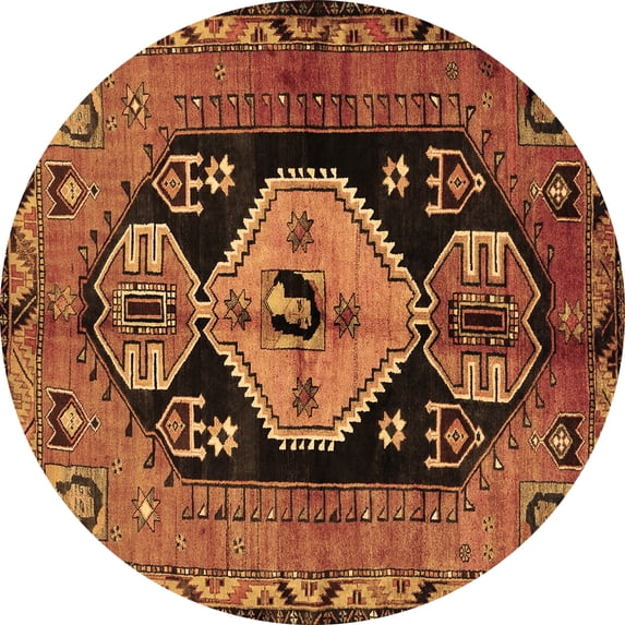 Ahgly Company Indoor Round Persian Brown Traditional Area Rugs, 4' Round