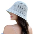 thumbnail image 5 of QASIEATN Women's Popular Bucket Hats Women Foldable Sun Hats Mesh Woven Bucket Hat Portable Summer Hats for Traveling Sunbathing Fall Fashion Accessories, 5 of 5