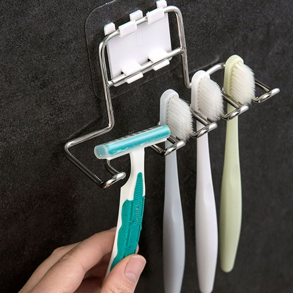 WHAMVOX Stainless Steel Toothpaste Holder with Sucker Design for Bathroom Storage Silver