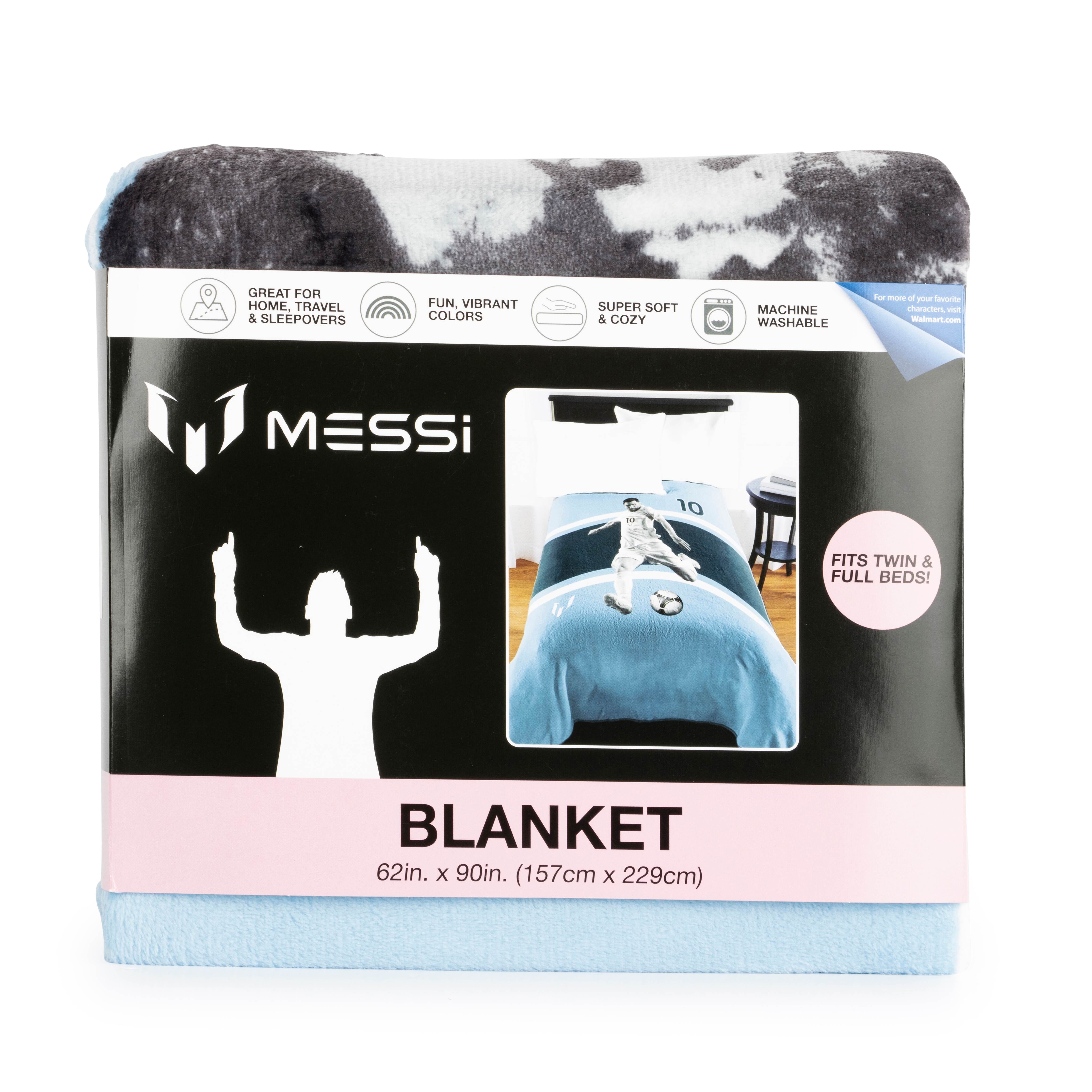Messi Silk Touch Kids Throw Blanket, 62" x 90", Blue, Polyester