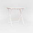 thumbnail image 4 of Mainstays XL Oversized Folding Tray Table Set with Storage Rack, White, 4-Pack, 4 of 17