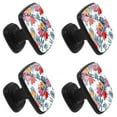thumbnail image 2 of 4 Pcs Square Cabinet Handle Cupboard Knob Drawer Pulls Handle Tropical Forest Flower Drawer Knobs with Screws Furniture Decoration, 2 of 7