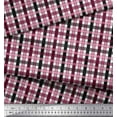thumbnail image 2 of Soimoi polyester Crepe Fabric Window Pane Check Print Fabric by the Yard 42 Inch Wide, 2 of 3