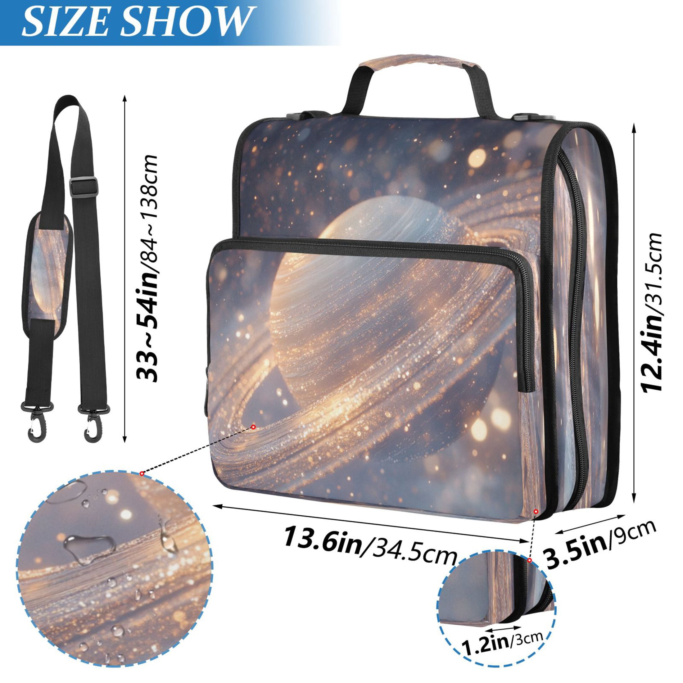 YAZAOO Zipper Binder trapper keeper Documents Organized Design Saturn's Glow Printed