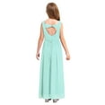 thumbnail image 2 of Sholeno Robe Maxi Plissée en Chiffon pour Filles Juniors, Robe de Demoiselle d'Honneur Sans Manches Perlée pour Danse Bal Fête Vert Menthe 16, 2 of 7