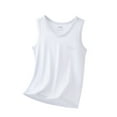 thumbnail image 3 of Boys T Shirts Children's Summer Solid Lightweight Plain Round Neck Sleeveless Tank Top Breathable Soft Vest Summer Tops White 3 Years-4 Years, 3 of 3