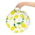 thumbnail image 2 of Lemons Round Floor Cushion with Handle, Continuous Citrus Leaves Flower Blossoms Polygonal Inspired Print, Decorative Pillow for Living Room & Dorms, 18" Round, Yellow Fern Green, by Ambesonne, 2 of 4