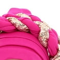 thumbnail image 3 of Turban Africain pour Femmes, Foulard à Sequins, Bonnet de Couverture de Cheveux, Rose Rouge, 3 of 9