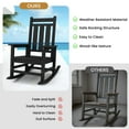 thumbnail image 5 of KINGYES Outdoor Rocking Chair HDPE All Weather Patio Rocker for Porch Garden Lawn, Black, 5 of 9