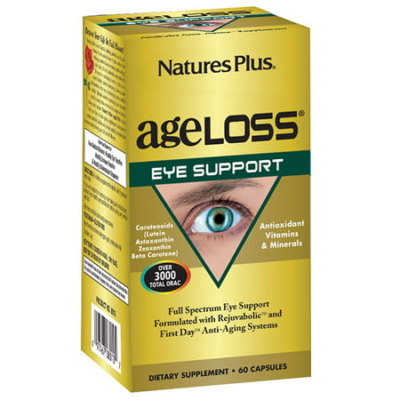 Natures Plus. AgeLoss Soutien des yeux Capsules 60 comprimés. Sans gluten. Végétarien