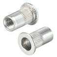 thumbnail image 1 of Unique Bargains #10-32 Écrous à Rivet en Alliage d'Aluminium Tête Plate Filetée Argent 100 Pcs, 1 of 5