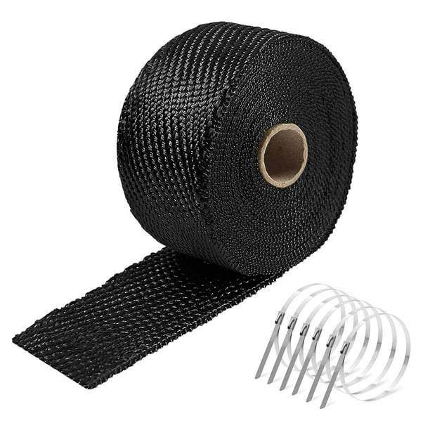 Envoltura térmica de escape NEZUIBAN de fibra de vidrio para motocicletas de 2x16 pies