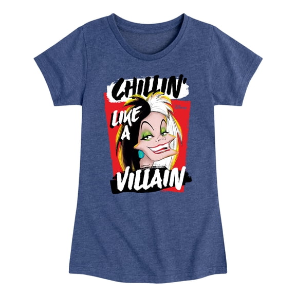 Disney Villains - Cruella Chillin Like A Villain - Toddler & Youth Girls Short Sleeve Graphic T-Shirt