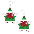 thumbnail image 6 of Leather Earrings Welsh Dragon Flag Decorative Star Faux Leather Earring Lightweight Dangle Drop Earrings For Women, 6 of 6