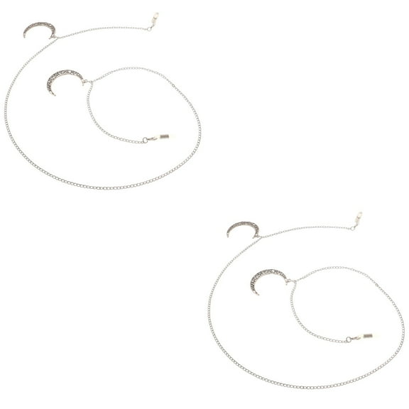 Set of 2 Eyewear Glasses Chain Moon Eyeglasses Decoration Miss
