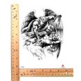 thumbnail image 2 of angel wing warrior fighting devil large 8.25" temporary arm tattoo, 2 of 4