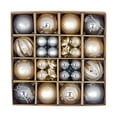 thumbnail image 5 of HOMYL 44 Pieces Christmas Ball Ornaments Set Reusable Christmas Tree Hanging Ornaments Gray Champagne Gold, 5 of 8