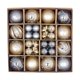 thumbnail image 5 of Juego de 44 adornos de bolas navideñas, decoración navideña, colgantes irrompibles, gotas para Gris Champán Dorado, 5 of 9