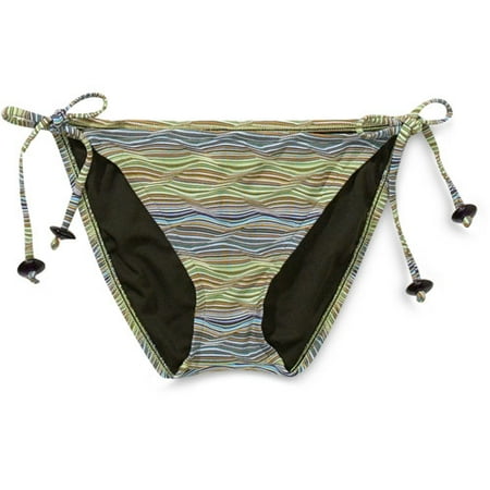 Op - Juniors Stripe String Bikini Bottom with Beads