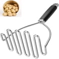 thumbnail image 1 of Aplastador de papas WEIHJMXG machacador de acero inoxidable plateado, 1 of 5