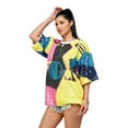 thumbnail image 3 of 2Chique Boutique Women's Multicolor Funky Abstract Print Sequin Top, 3 of 6