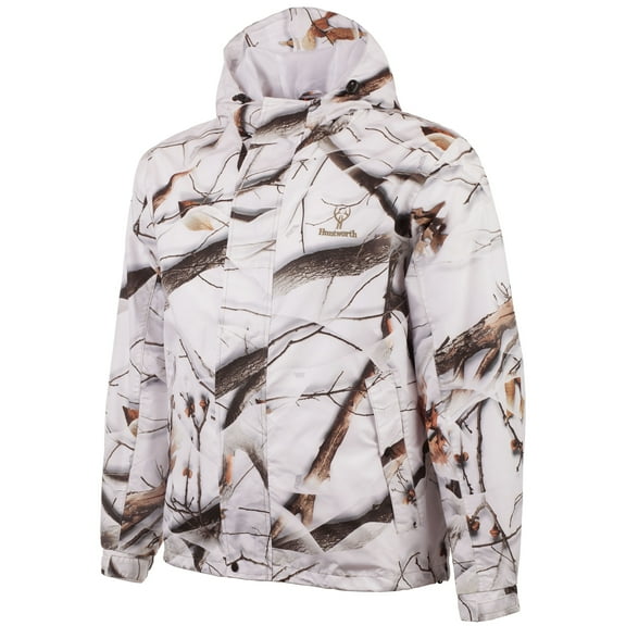 Men's Snow Camo Brown Microfiber Waterproof Jacket Large