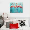 thumbnail image 5 of BCIIG Flamingo Wall Art Animal Modern Decorations Paintings A Flock of Pink Flamingo Decor Romantic Artwork for Bedroom Modern Home Office Decoration  Ready to Hang  20x16in, 5 of 6