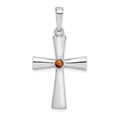 thumbnail image 1 of Sterling Silver Rhodium-plated Tigers Eye Cross Pendant, 1 of 3