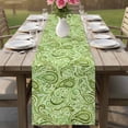 thumbnail image 4 of Vintage Green Table Runner - 108 Inch Long Retro Botanical Abstract Art Cotton and Linen Blended Dress Scarves Farmhouse Table Runner for Kitchen Dining, Coffee Table, 13" x 108", 4 of 8